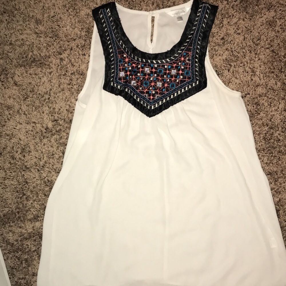 Sheer White Sleeveless Blouse
